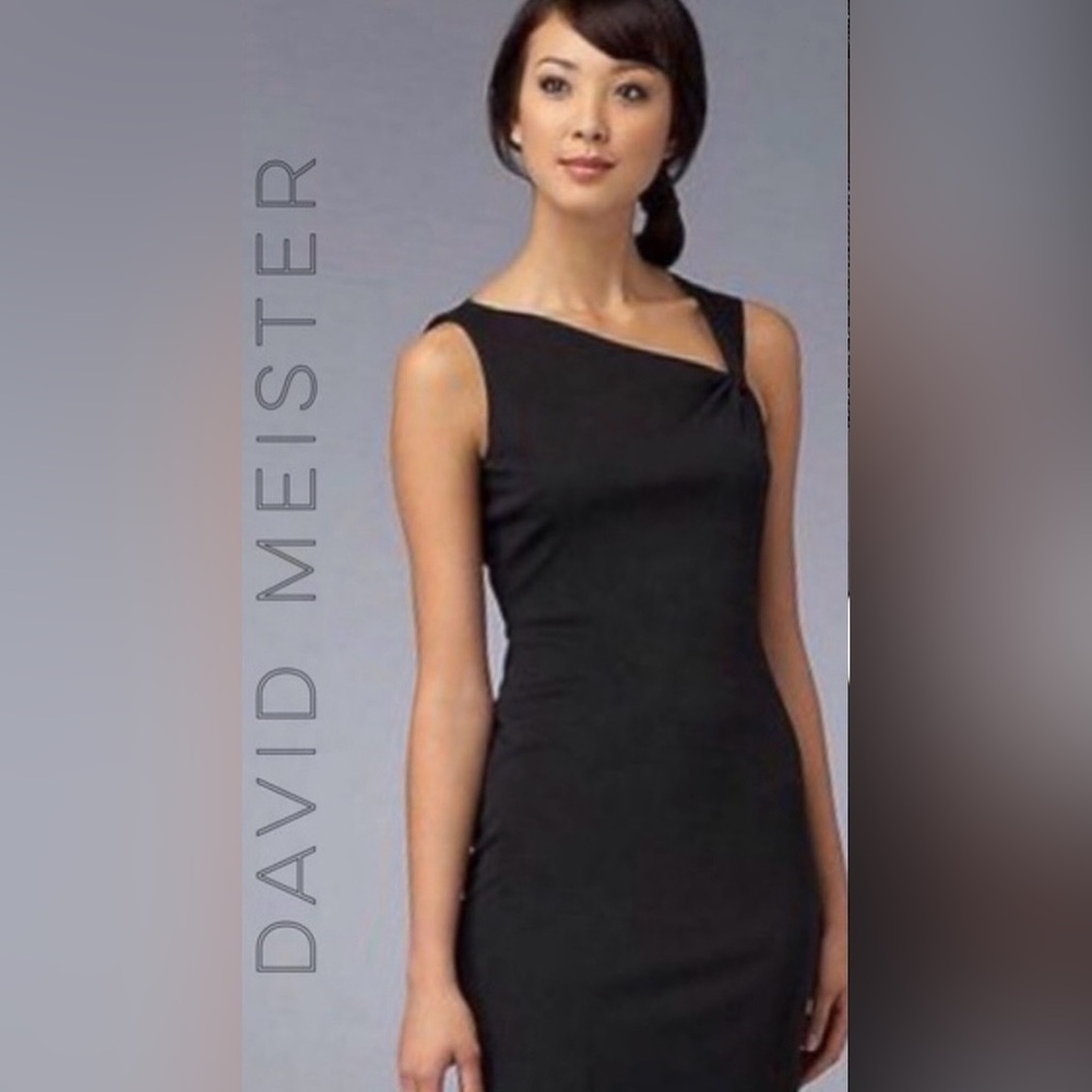 David Meister Black One-Shoulder Dress-6 🖤